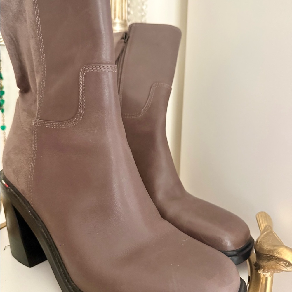 Franco Sarto Women's Taupe Leather Boots